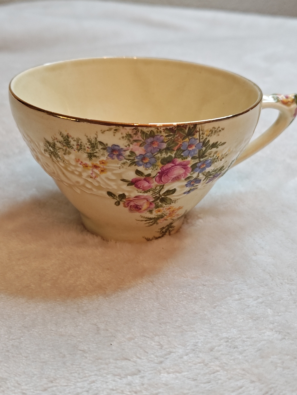 4 Vintage Crown Ducal Florentine Shape Ferncroft Pattern Cups Hand Painted
